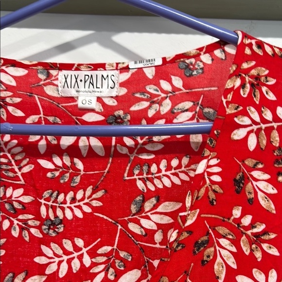 XIX PALMS Honolulu Hawaii kimono maxi dress Floral Red Dress women’s one size - Picture 2 of 9